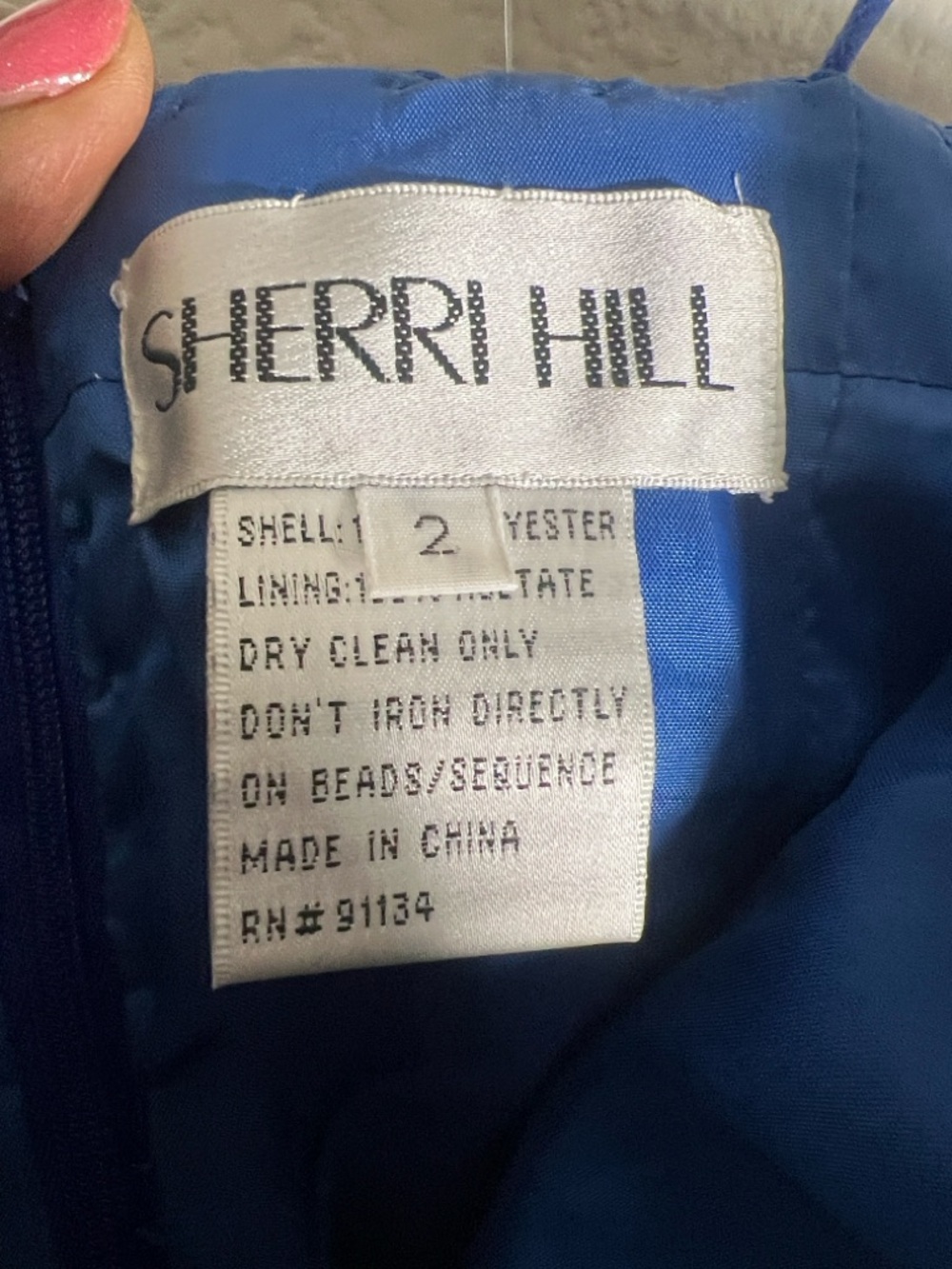 SHERRI HILL Sequin Tulle prom homecoming Party Dress size 2 Royal Blue - Picture 3 of 8